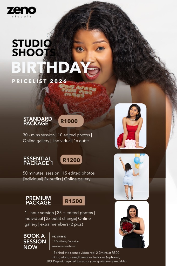 Birthday Studio Shoots Pricelist 2026