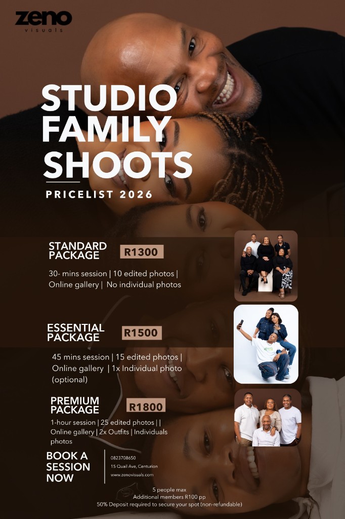Studio Family Shoots Pricelist 2026